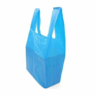 £2.30 • Buy NEW JUMBO XXL Extra Strong BLUE Vest Carrier Bags Supermarket Style 12”x18”x24  