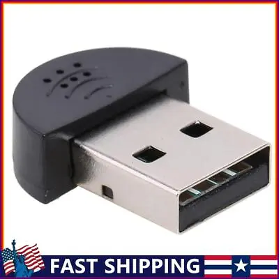 Mini USB Microphone MIC Audio Adapter Direct Connect For PC (Black) • $6.80