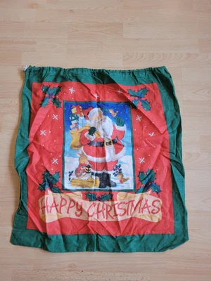 £6.99 • Buy Vintage Santa Father Christm 80s 90s Large Present Gift Sack Bag Cloth Christmas