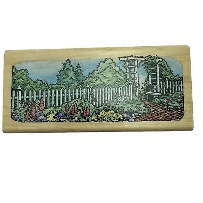 Garden Arbor N053 Landscape Picket Fence Flowers Stampendous Rubber Stamp NR-749 • $9.97