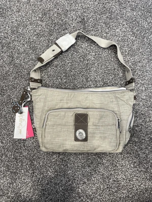£25 • Buy Kipling Milla City Beige Linen Effect Shoulder Bag With Monkey Face Charm
