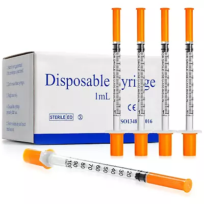 1Ml 30 Gauge Syringes 1Cc 1/2 Inch 13Mm Lab Disposable Supplies For Refilling Or • $27.99