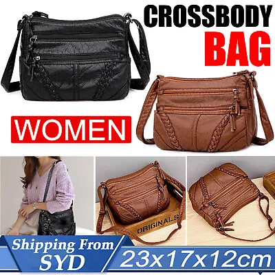 Ladies Cross Body Messenger Bag Women Shoulder Over Bags Leather Handbags Soft • $15.75