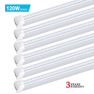 6Pack T8 8FT Led Shop Light Fixture 120W 8 Foot 8' Led Tube Light Bulbs 6000K • $107.06