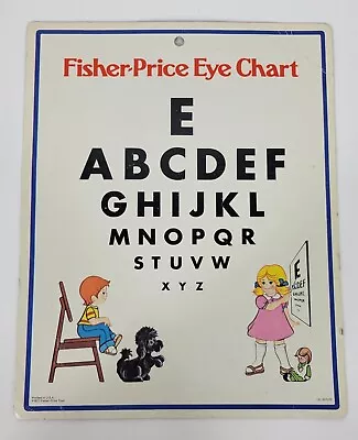 Vintage 1977 Fisher-Price Cardboard Eye Chart From Doctor’s Kit • $5