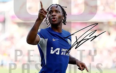 RAHEEM STERLING (1530) Signed CHELSEA Printed Photo Autograph 6x4 • £3.79