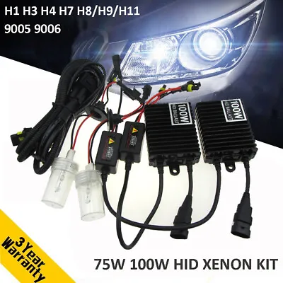 100W 150W Car HID Xenon Headlight Bulb Ballast Kit H1 H3 H4 H7 H8/9/11 9005 9006 • $61.29