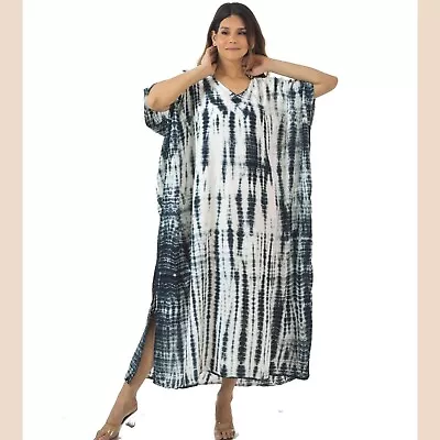 14 16 18 20 22 24 Kaftan Summer Rayon Plus Size Maxi Free Size Beach Cool Dress • $59