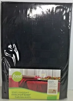 NEW Food Network Black Rectangle Stain Resistant Microfiber Tablecloth 52 X70  • $28.88