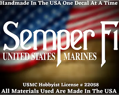 Semper Fi United States Marine Corps Vinyl Car Window Decal Bumper Sticker  • $6.79