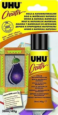 UHU Creativ Adhesive Glue | For Use On Wood & Natural Materials |  40g/38ml Tube • £4.33