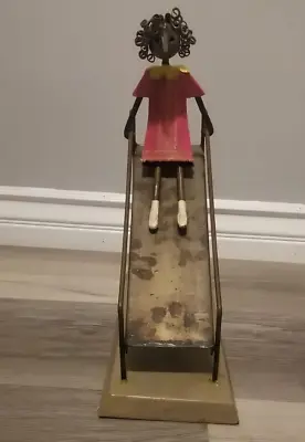 Manuel Felguerez Girl On A Slide Metal Sculpture Art Modern Mexican Artist Folk • $67