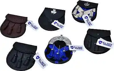 Scottish Men's Leather Kilt Sporran Various Styles/Boy Kilt Sporrans • $25.99