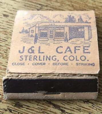 1930s-40s J & L Cafe Sterling Colorado Matchbook Cover • $14.95