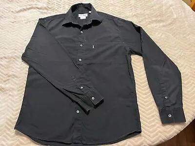 Yves Saint Laurent Shirt Mens Black Button Up Long Sleeve YSL Medium • £23.77