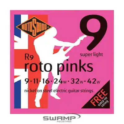 Rotosound R9 Roto Pinks Electric Guitar String Set - 9-42 - Nickel On Steel • $13.99