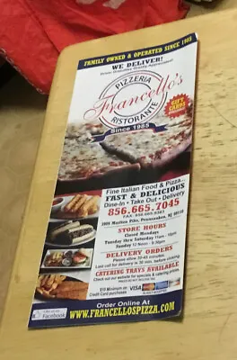 Francello’s Pizzeria Ristorante Menu Marlton Pike Pennsauken New Jersey Pizza NJ • $19.99