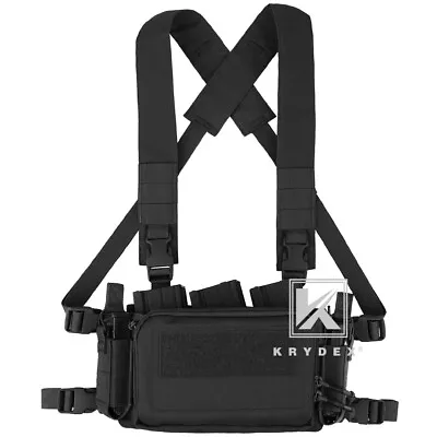 KRYDEX Tactical D3CR Micro Chest Rig 5.56 Pistol Mag Pouch Placard Black • $54.95