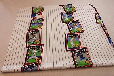 $9.99 • Buy Vintage 2 1/2 Yards 28  Wide Baseball Card Fabric Expos Indians Bibb MLB 1989
