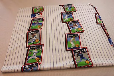 Vintage 2 1/2 Yards 28  Wide Baseball Card Fabric Expos Indians Bibb MLB 1989 • $6.99