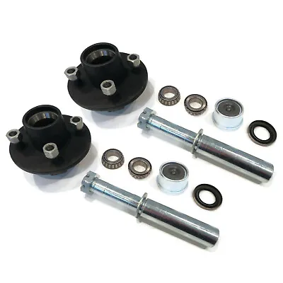 (Pack Of 2) Trailer Axle Kits With 4 On 4  Bolt Idler Hub & 1  Round BT8 Spindle • $78.99
