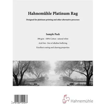 Hahnemuhle Platinum Rag Fine Art Paper 300gsm 8.5x11  5 Sheets Sample Pack • $10.70