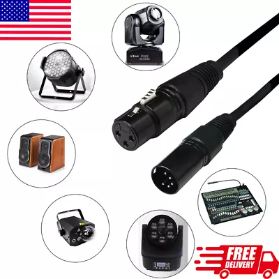 Xlr Dmx Cable Light Male Female Stage 3-Pin 5-Pin Lighting 10ft/3m Pin Signal • $14.77