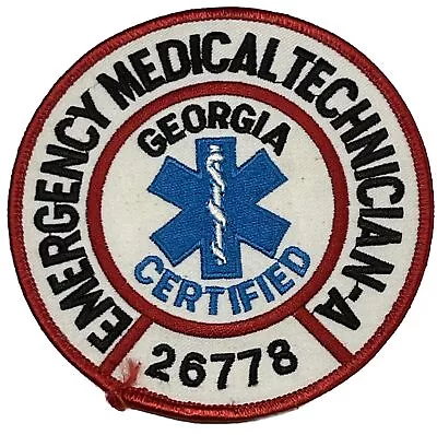 Emergency Medical Technician A Patch Georgia Certified Service Badge EMT Rescue • $3.25