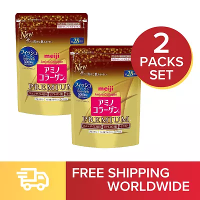 Meiji Amino Collagen Powder Premium 196g | For 28-days [2-PACKS SET] • $79.99