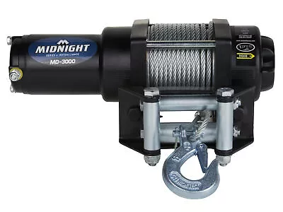 VIPER Midnight UTV/ATV 3000lb Winch Kit 1.1 HP 50 Feet Steel Cable Winch • $110.49