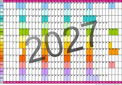 2027 YEAR WALL PLANNER Office Organiser Event Planner A3 A2 A1 A0  Jan - Dec • £5.65