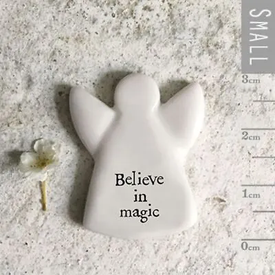 East Of India Tiny Angel Porcelain Token - Believe In Magic  | Keepsake Gift • £4.70