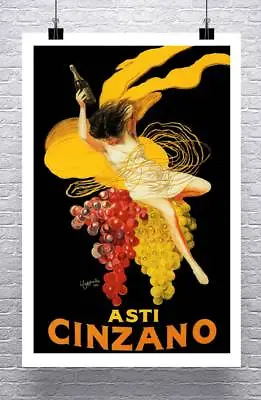 Asti Cinzano Vintage Liquor Advertising Poster Rolled Canvas Giclee 24x36 In. • $57.72