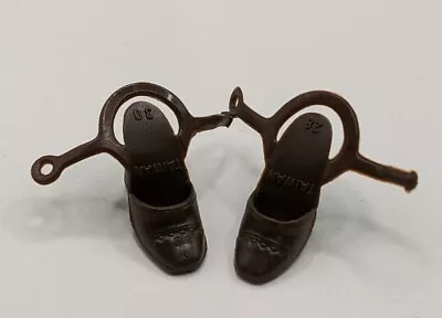 Vintage 1970s SUPERSTAR BARBIE Dark Brown Squishy ANKLE STRAP Heels Shoes TAIWAN • $15.95