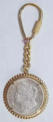 1921 Morgan Dollar Western Gold Tone Key Chain W/Screw Lock • $65