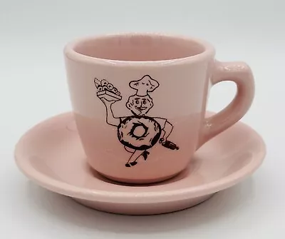 Vtg Shell Pink Sterling USA Mister Donut Restaurant Ware Coffee Cup Mug Saucer • $65
