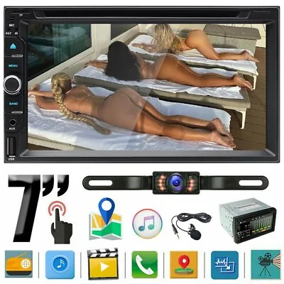 7  Double Din Car Stereo GPS FM Radio CD DVD Player Bluetooth With Backup Camera • $139.59