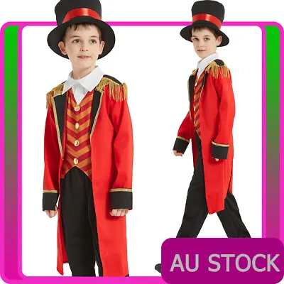 Child Ringmaster Costume Magician Circus Kids Boys Lion Tamer Book Week Tuxedo • $35.14