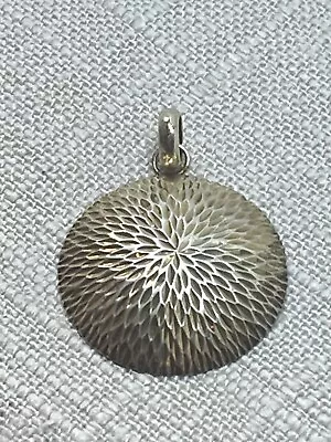 Modernist JCM Jacmel Mauritius Pendant Sterling 925 Diamond Cut Disc • $14