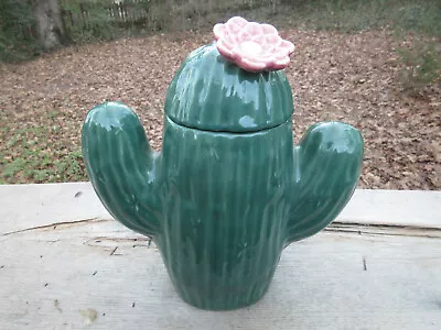 Treasure Craft 13  Cactus Cookie Jar Saguaro Flower • $49.99