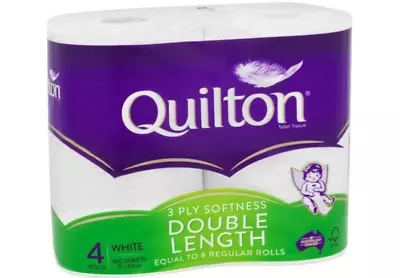 $42.60 • Buy Toilet Paper 20 Rolls Deluxe Quilton 3 Ply Double Length Large Roll Tissue Bulk