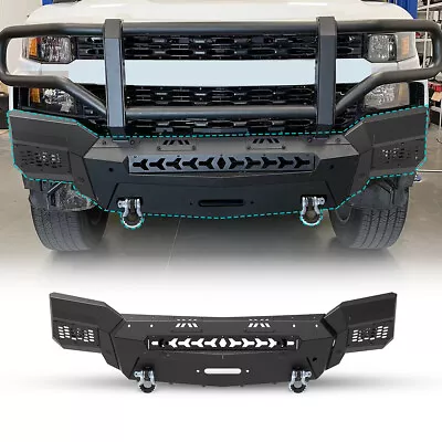 For 2019-2021 Chevy Silverado 1500 19-21 Front Bumper +Side Wings W/4 Pog Lights • $496.98