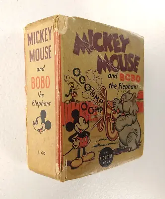 Mickey Mouse And Bobo The Elephant 1935 1st Ed Antique Big Little Book RARE 1160 • $24.99