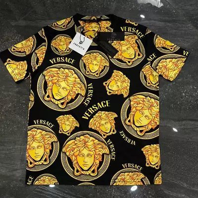 Mens Versace T Shirt Black & Gold American All Size • $59.02