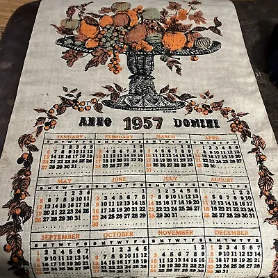 Vintage 1957  Fabric Calendar By Stevens • $9.99