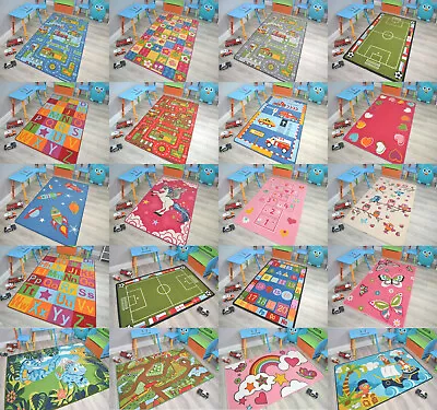 Childrens Kids Bedroom Rugs Large Girls Boys Playroom Floor Mat Carpets Play Fun • £16.99