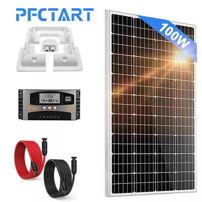 100Watt Solar Panel Kit 20A Controller 3ft Cable For RV Van Or Motorhome Or Boat • £104.93