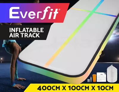 Everfit 4M Air Track Gymnastics Tumbling Exercise Cheerleading Mat Inflatable • $179.90