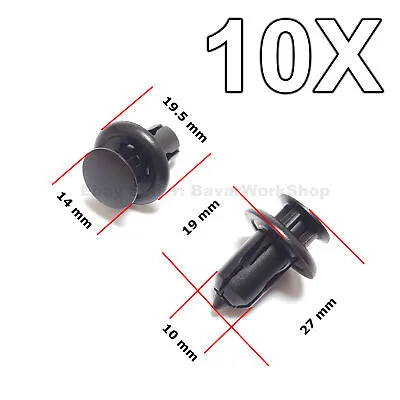 $6.79 • Buy 10X Plastic Trim Clips For Sill Covers, Side Skirts, For Honda And Mazda