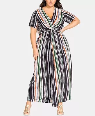 New City Chic  Maxi Jungle Stripe Dress Size Medium=16/18    (# 1098) • $39